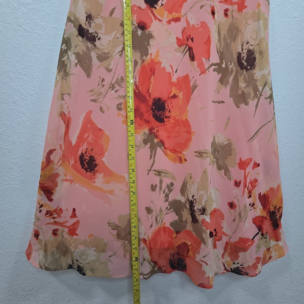Ralph Lauren Line-A Mini Dress Salmon Floral Sleeveless Resort Party Size 6 - Picture 5 of 9